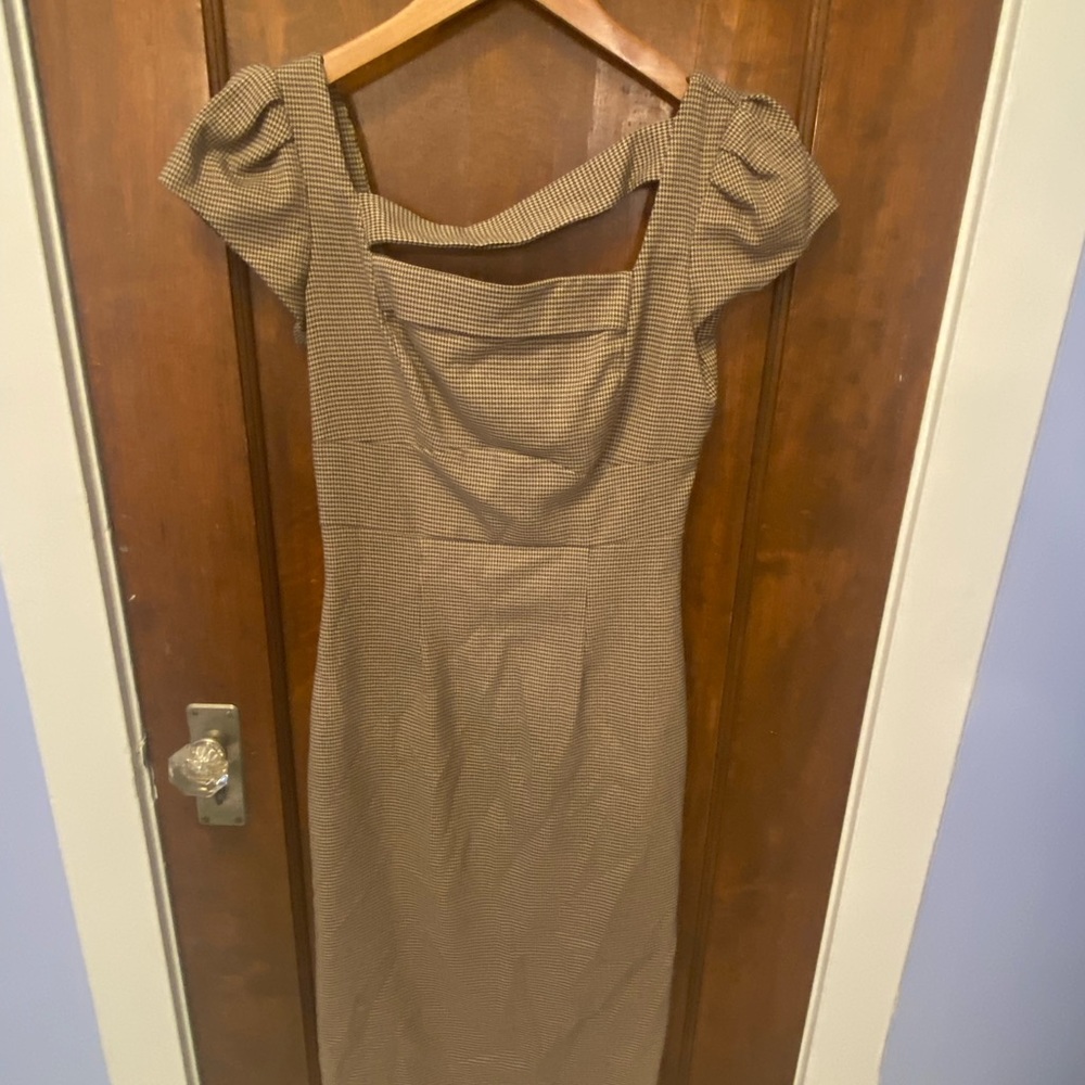 Stop Staring Brown Houndstooth Dress Size Small